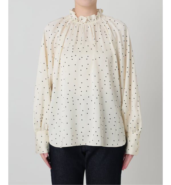 SLOBE IENA「【Jeu de Coeurs & Pois】ドットギャザーブラウス」|シャツ・ブラウス|