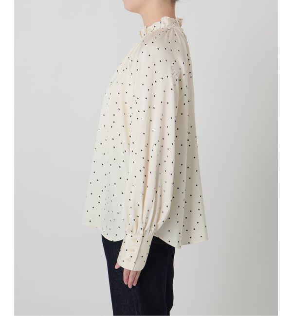 SLOBE IENA「【Jeu de Coeurs & Pois】ドットギャザーブラウス」|シャツ・ブラウス|