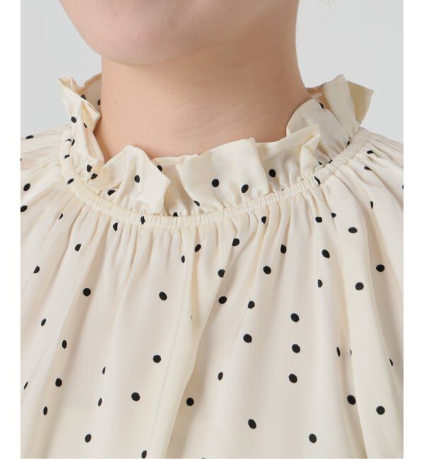 SLOBE IENA「【Jeu de Coeurs & Pois】ドットギャザーブラウス」|シャツ・ブラウス|