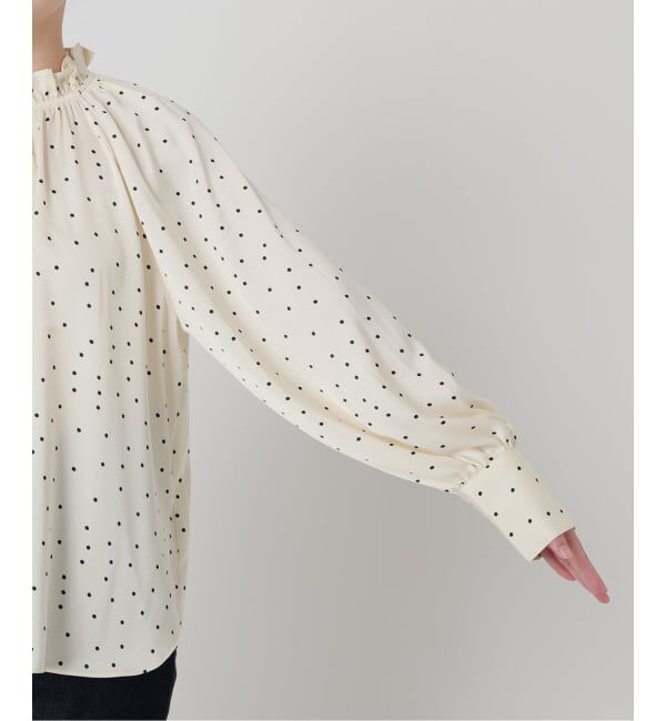 SLOBE IENA「【Jeu de Coeurs & Pois】ドットギャザーブラウス」|シャツ・ブラウス|