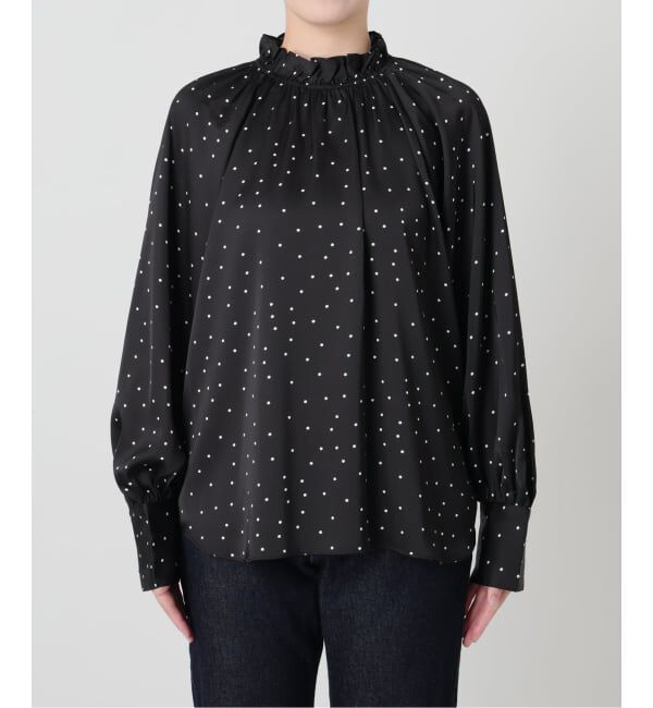 SLOBE IENA「【Jeu de Coeurs & Pois】ドットギャザーブラウス」|シャツ・ブラウス|