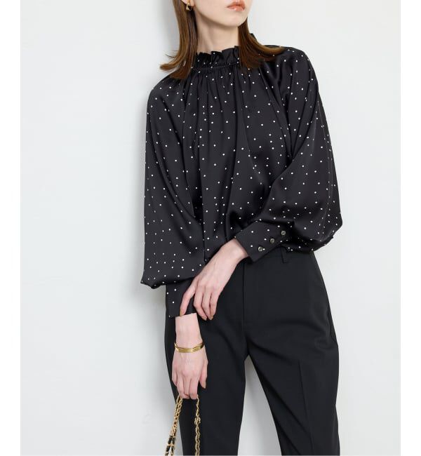 SLOBE IENA「【Jeu de Coeurs & Pois】ドットギャザーブラウス」|シャツ・ブラウス|