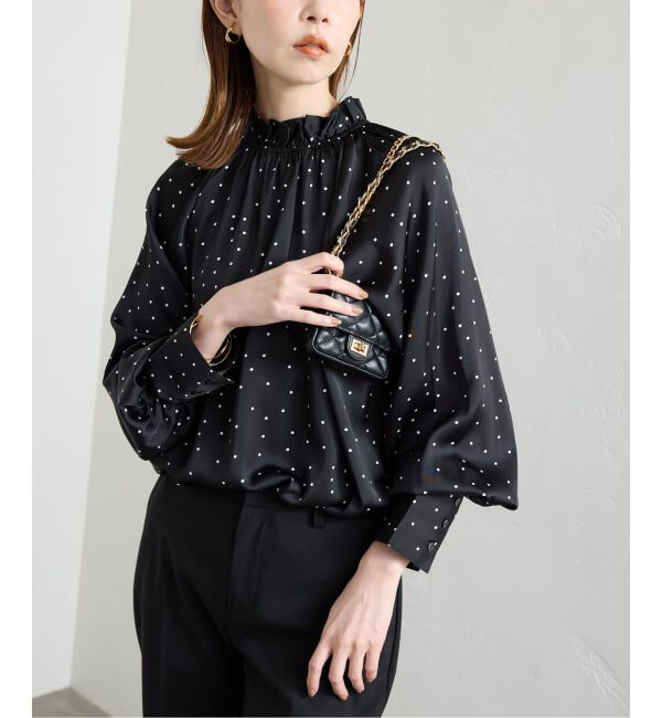 SLOBE IENA「【Jeu de Coeurs & Pois】ドットギャザーブラウス」|シャツ・ブラウス|