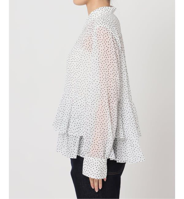 SLOBE IENA「【Jeu de Coeurs & Pois】ドットフリルリーシャツ」|シャツ・ブラウス|