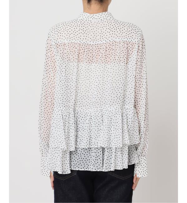 SLOBE IENA「【Jeu de Coeurs & Pois】ドットフリルリーシャツ」|シャツ・ブラウス|