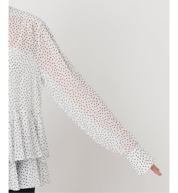 SLOBE IENA「【Jeu de Coeurs & Pois】ドットフリルリーシャツ」|シャツ・ブラウス|