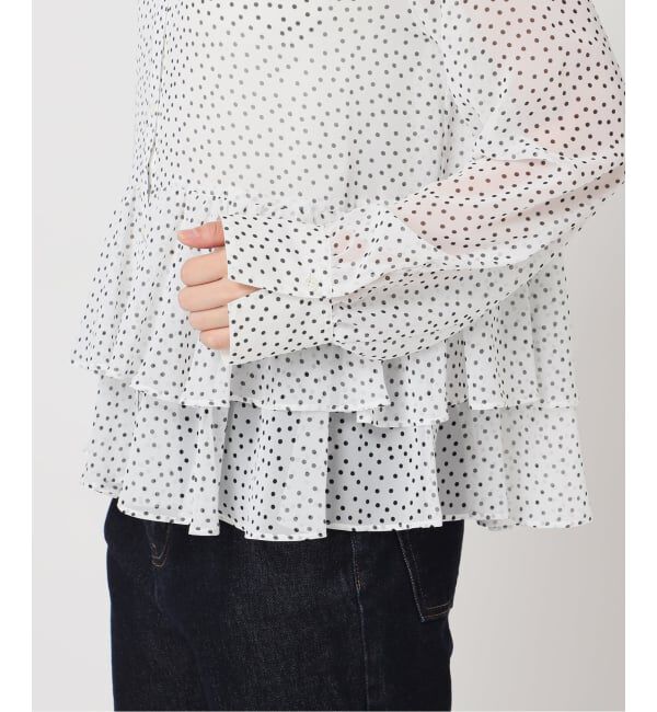 SLOBE IENA「【Jeu de Coeurs & Pois】ドットフリルリーシャツ」|シャツ・ブラウス|