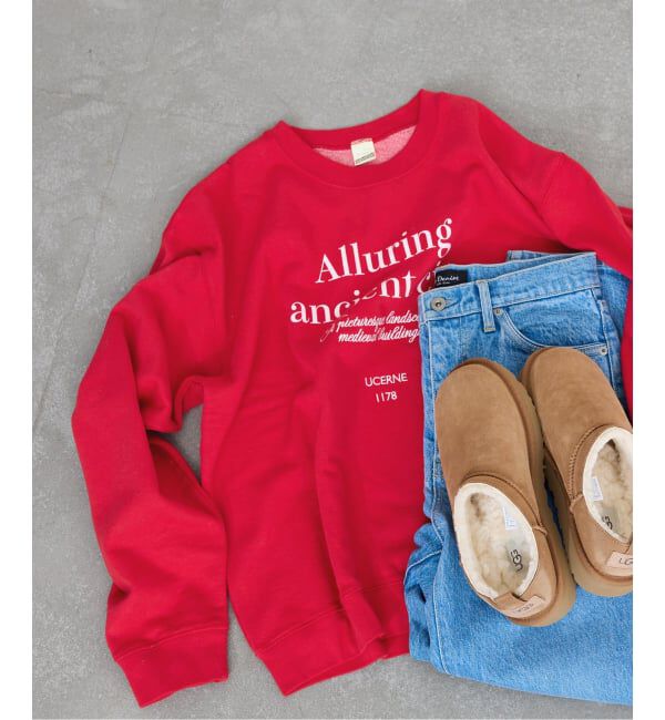 SLOBE IENA「SCREEN STARS/スクリーンスターズ SLOBE別注 ロゴスウェット」|スウェット・ジャージ|レッド