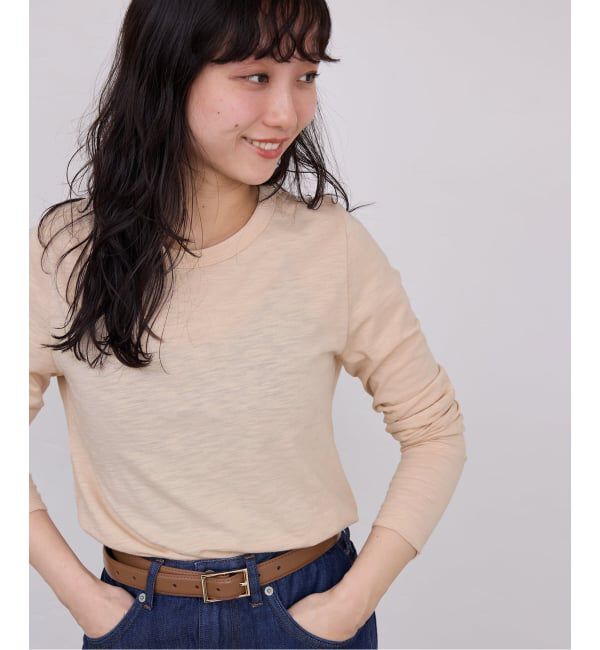 SLOBE IENA「《予約》シアー天竺クルーネックロンTEE」|Tシャツ・カットソー|ベージュ