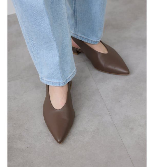 SLOBE IENA「《予約》SLOBE レザーフラットシューズ」|その他|ブラウン