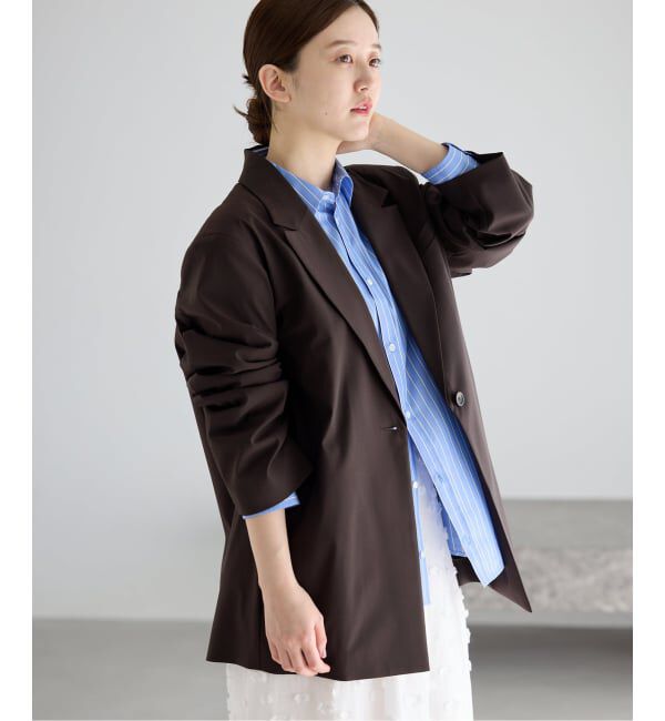 IENA「《予約》エアリーライトジャケット」|テーラードジャケット|ブラウン