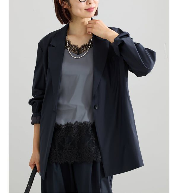 IENA「《予約》エアリーライトジャケット」|テーラードジャケット|ネイビー