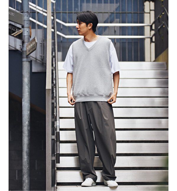 EDIFICE「【LOOPWHEELER for LOWERCASE】ライトツリウラケ Vネックベスト」|ベスト・ジレ|