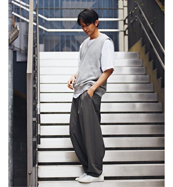 EDIFICE「【LOOPWHEELER for LOWERCASE】ライトツリウラケ Vネックベスト」|ベスト・ジレ|