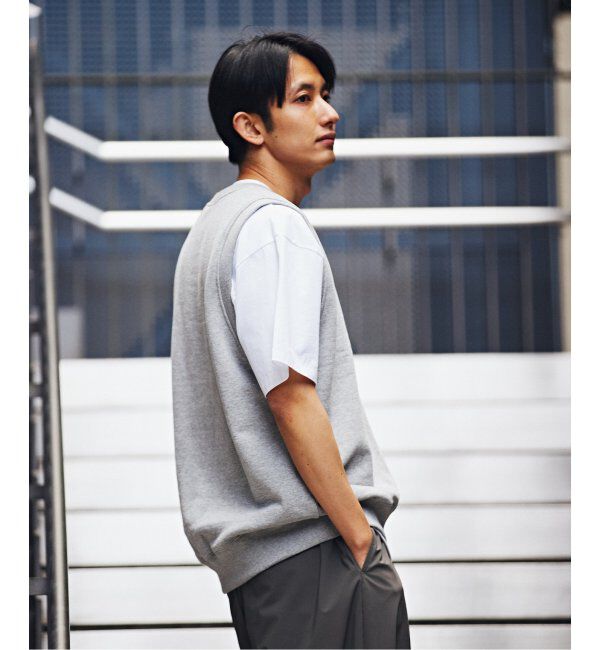 EDIFICE「【LOOPWHEELER for LOWERCASE】ライトツリウラケ Vネックベスト」|ベスト・ジレ|