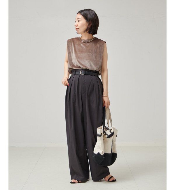 journal standard L'essage「ベロア タックノースリーブ」|Tシャツ・カットソー|