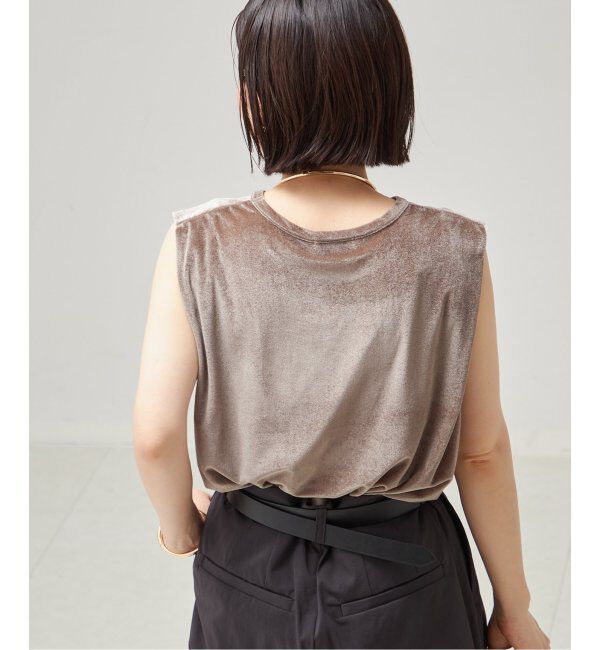 journal standard L'essage「ベロア タックノースリーブ」|Tシャツ・カットソー|