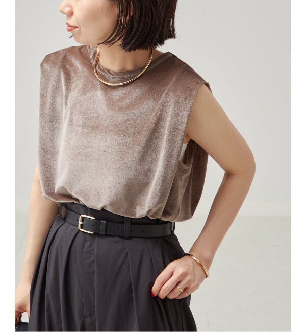 journal standard L'essage「ベロア タックノースリーブ」|Tシャツ・カットソー|