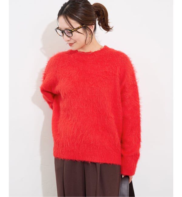 JOURNAL STANDARD「《WEB限定追加2》シャギークルーネックプルオーバー」|ニット・セーター|レッド