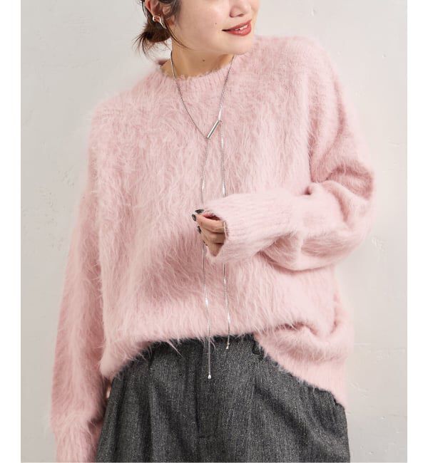 JOURNAL STANDARD「《WEB限定追加2》シャギークルーネックプルオーバー」|ニット・セーター|ピンク