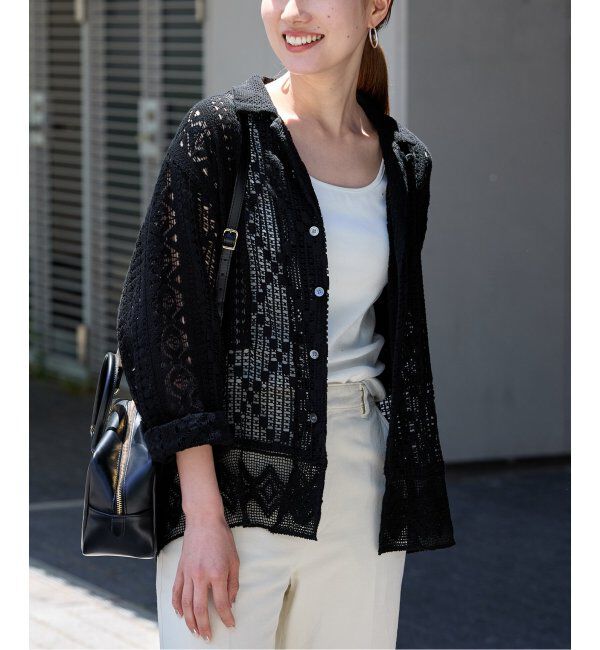 FRAMeWORK「≪追加≫アンティークレースOPカラーシャツ 2」|シャツ・ブラウス|ブラック