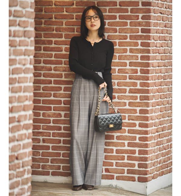 NOBLE「チェック柄裏起毛スラックスパンツ」|スラックス|