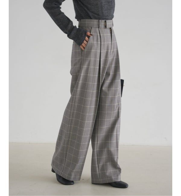 NOBLE「チェック柄裏起毛スラックスパンツ」|スラックス|