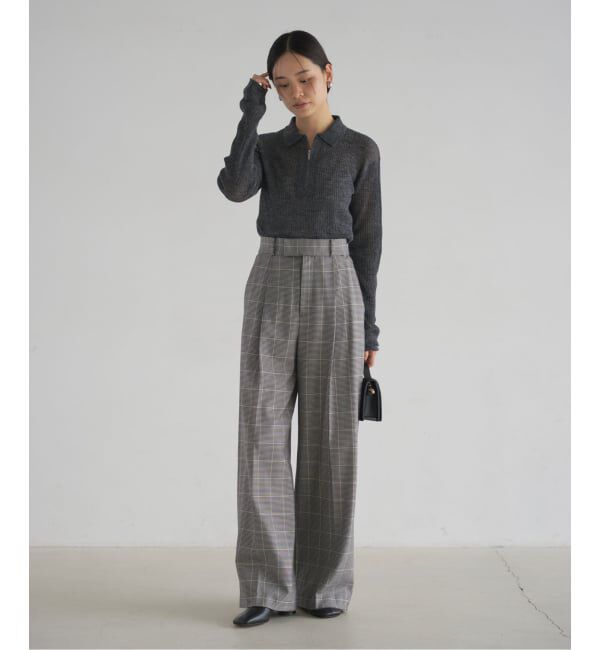 NOBLE「チェック柄裏起毛スラックスパンツ」|スラックス|