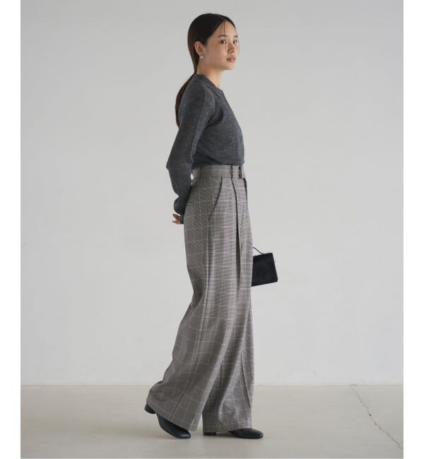 NOBLE「チェック柄裏起毛スラックスパンツ」|スラックス|