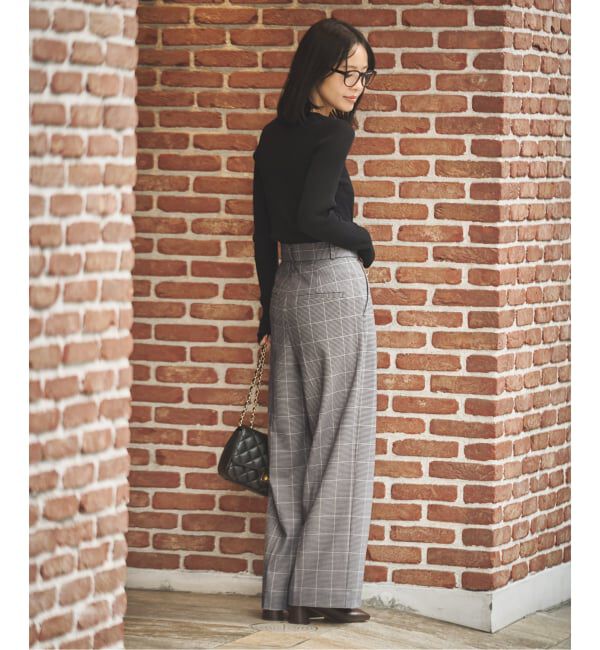 NOBLE「チェック柄裏起毛スラックスパンツ」|スラックス|