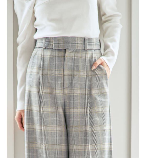 NOBLE「チェック柄裏起毛スラックスパンツ」|スラックス|