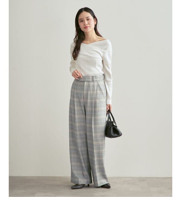 NOBLE「チェック柄裏起毛スラックスパンツ」|スラックス|