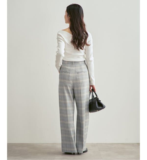 NOBLE「チェック柄裏起毛スラックスパンツ」|スラックス|