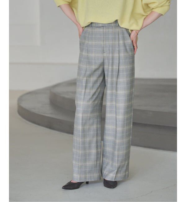 NOBLE「チェック柄裏起毛スラックスパンツ」|スラックス|