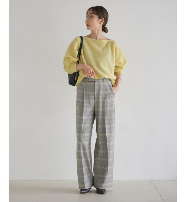 NOBLE「チェック柄裏起毛スラックスパンツ」|スラックス|