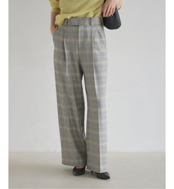 NOBLE「チェック柄裏起毛スラックスパンツ」|スラックス|