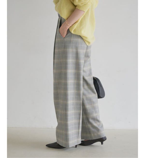 NOBLE「チェック柄裏起毛スラックスパンツ」|スラックス|
