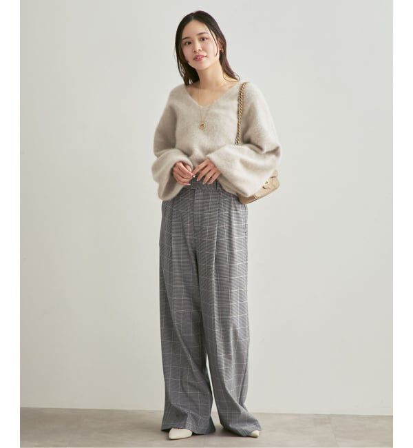 NOBLE「チェック柄裏起毛スラックスパンツ」|スラックス|