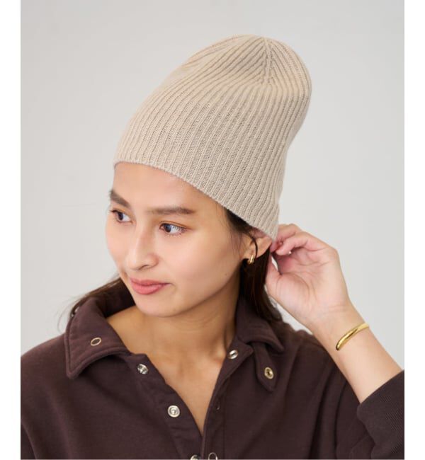 FRAMeWORK「William Brunton 1x1リブビーニー」|ニット帽|ベージュ