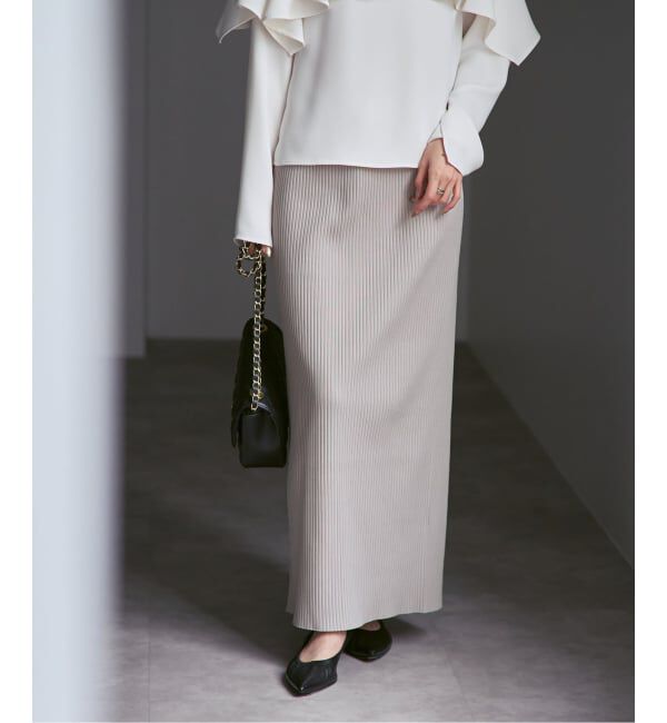 NOBLE「《追加・WEB限定カラー》トタンテレコタイトスカート」|スカート|ベージュ