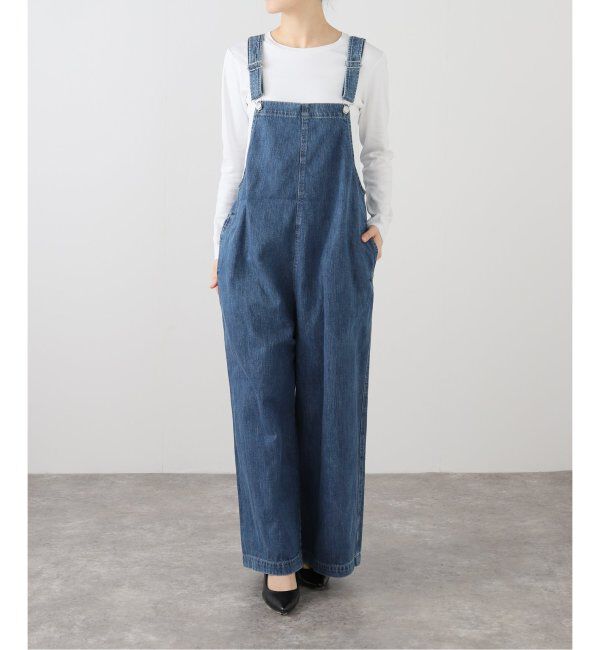  「【洗える】Munich/ミューニック スラブコットンデニムオールインワン」|オールインワン|