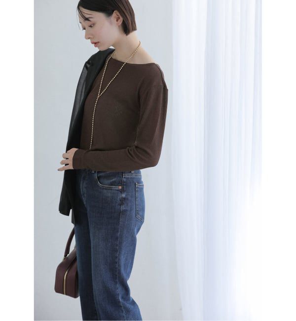  「【洗える】強撚フライスボートネックプルオーバー」|Tシャツ・カットソー|