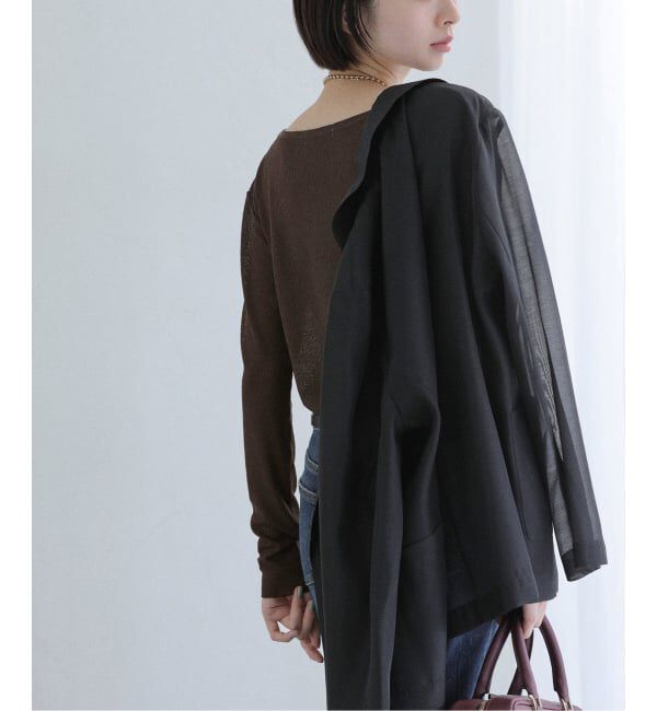  「【洗える】強撚フライスボートネックプルオーバー」|Tシャツ・カットソー|