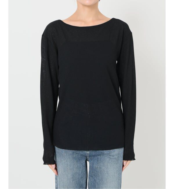 「【洗える】強撚フライスボートネックプルオーバー」|Tシャツ・カットソー|