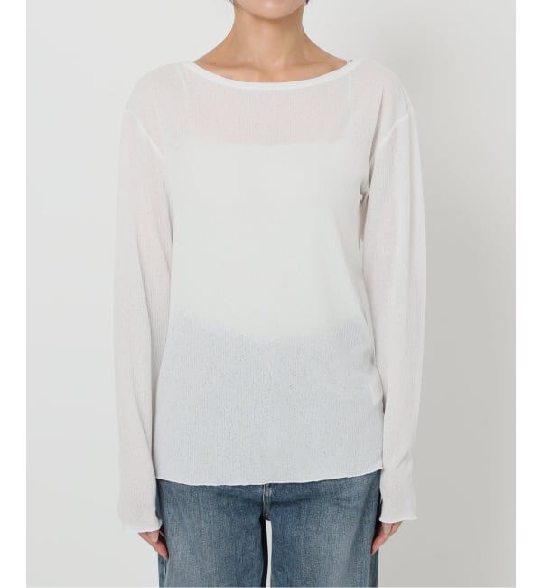  「【洗える】強撚フライスボートネックプルオーバー」|Tシャツ・カットソー|