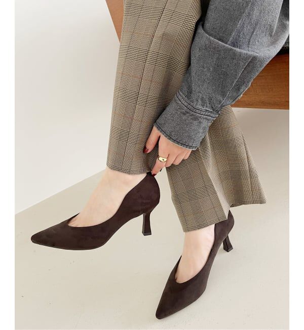  「《追加》7cmポインテッドニュアンスカットパンプス」|パンプス|ブラウン