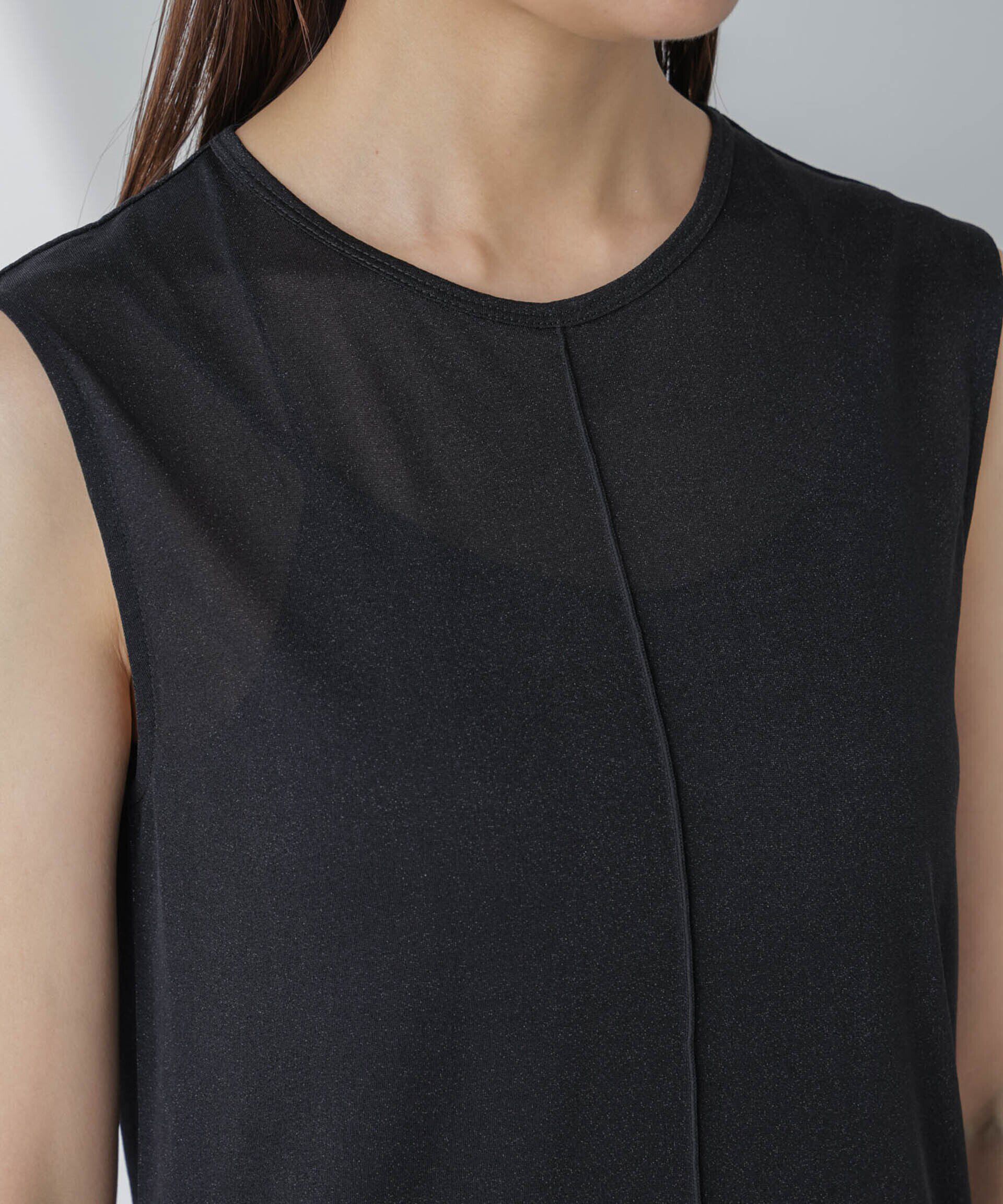 nano･universe「ラメシアーノースリーブカットトップス」|Tシャツ・カットソー|