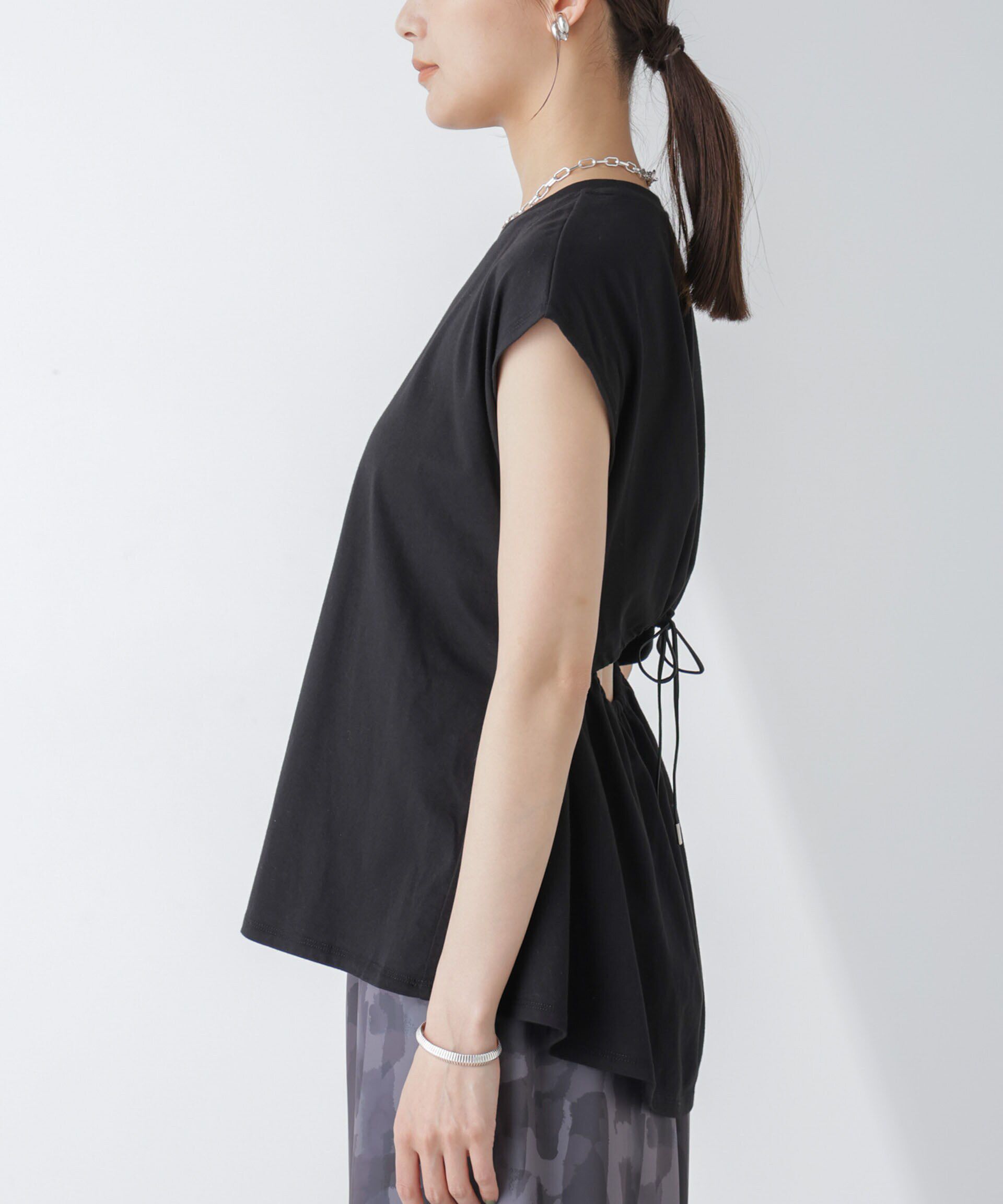 nano･universe「バックギャザーオープンデザイントップス」|Tシャツ・カットソー|