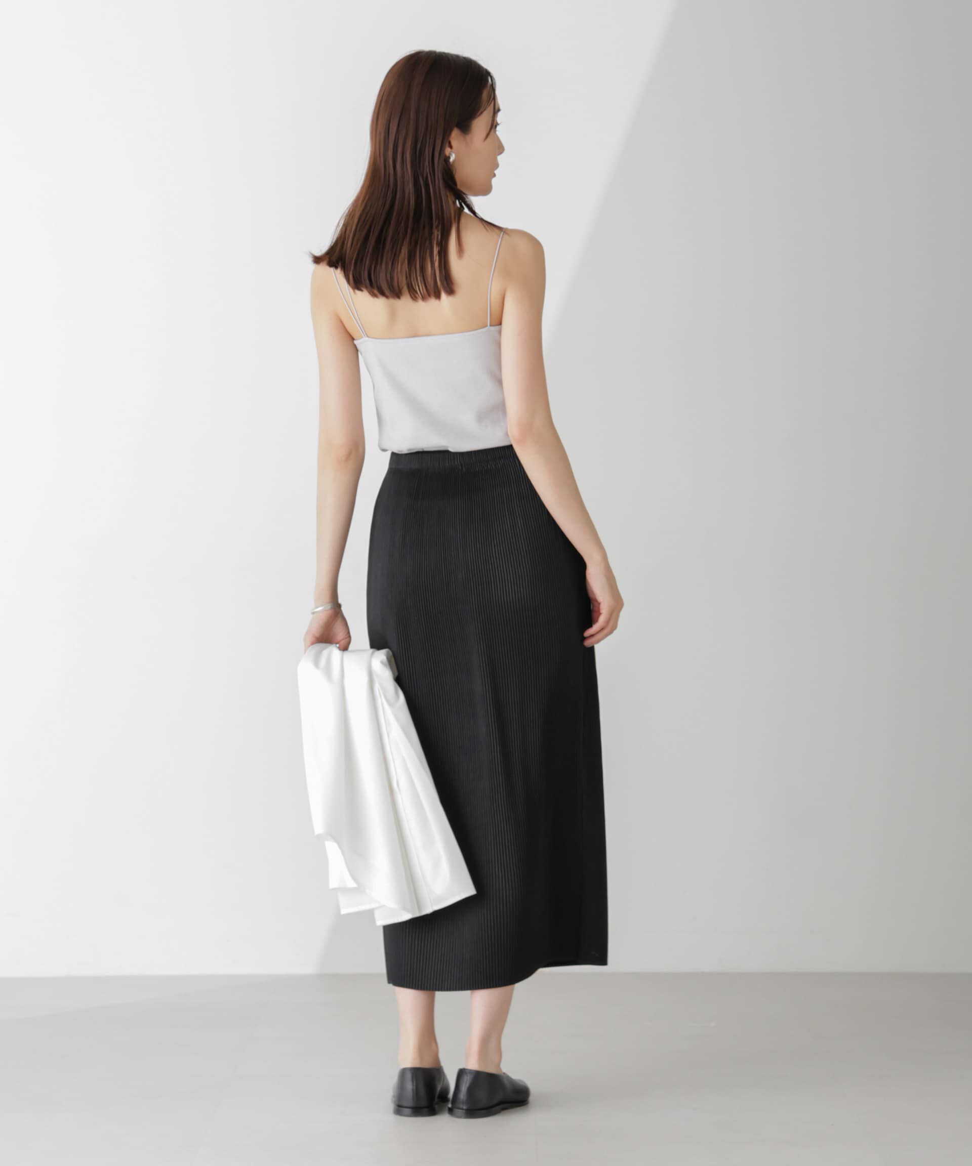 nano･universe「ラメテレコカップ付きアシメストラップキャミソール」|Tシャツ・カットソー|