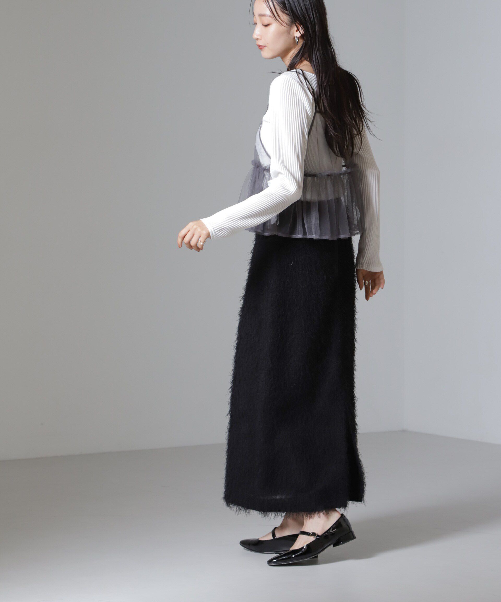 nano･universe「前後2wayテレコロンTセット＆チュールキャミソールトップス」|Tシャツ・カットソー|